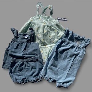 Carter's Kids 18M Matching Sets/Dress Bundle in Mint Green and Blue